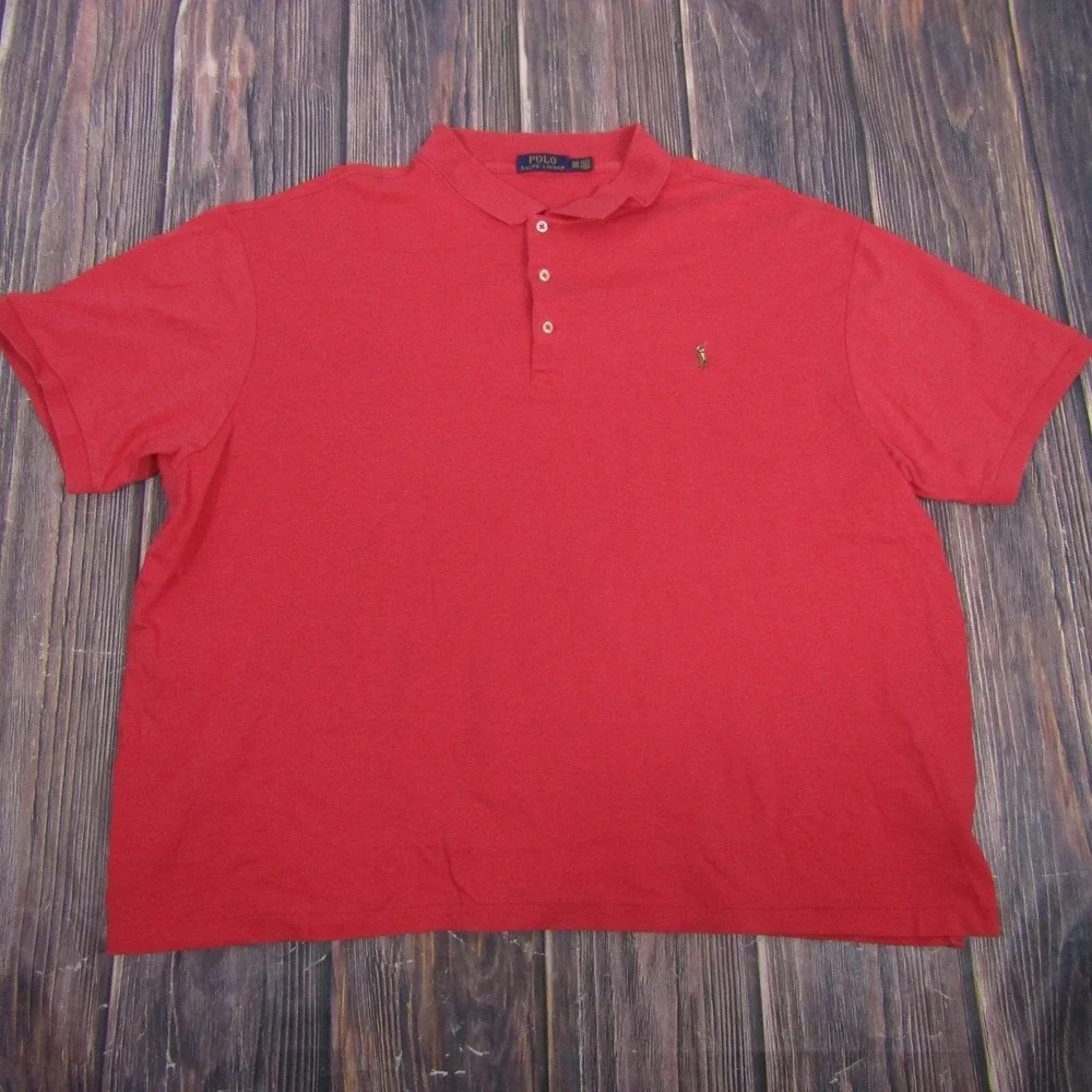 Polo Ralph Lauren Polo Shirt Mens 3XB Red Cotton Big Tall‎ Short Sleeve Classic